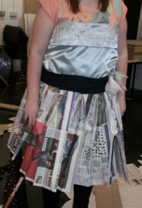 Recycled materials dress.